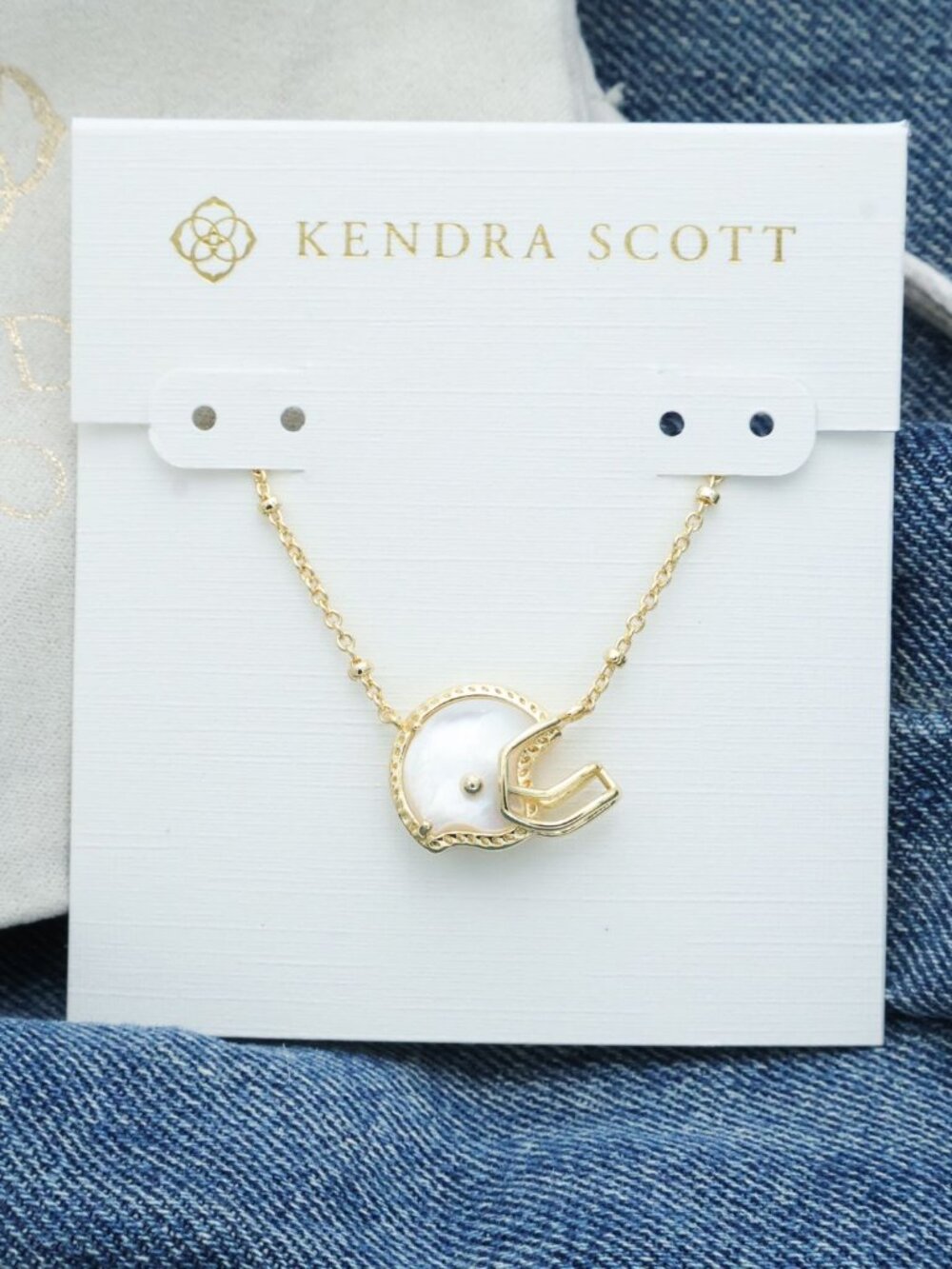 Kendra Scott Football Gold Pendant Necklace